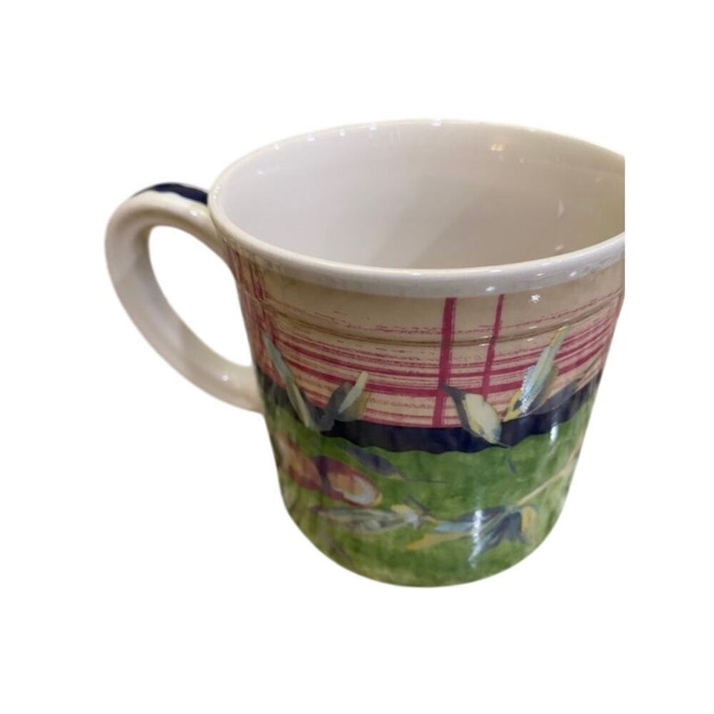 Tracy Porter Stonehouse Farm Collection Set of 5 Coffee Cups Mugs Green Red - Picture 5 of 9